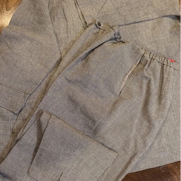 SHAMASK  Suit, open front jacket size 2, pants size 3, 100% linen. USA 18-20 - Picture 7 of 8